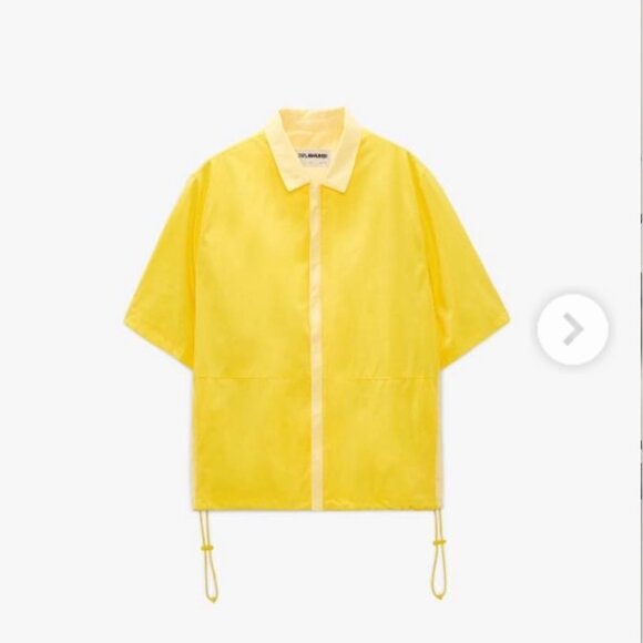 zara X RHUIGI TECHNICAL SHIRT Neon Yellow Half-Zip Nylon Jacket size small - Picture 1 of 4